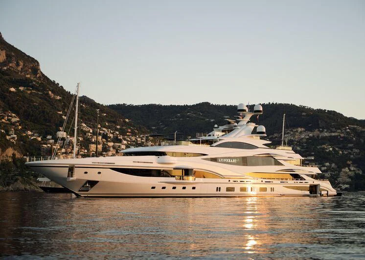 a yacht on the water aboard LIONHEART Yacht for Sale