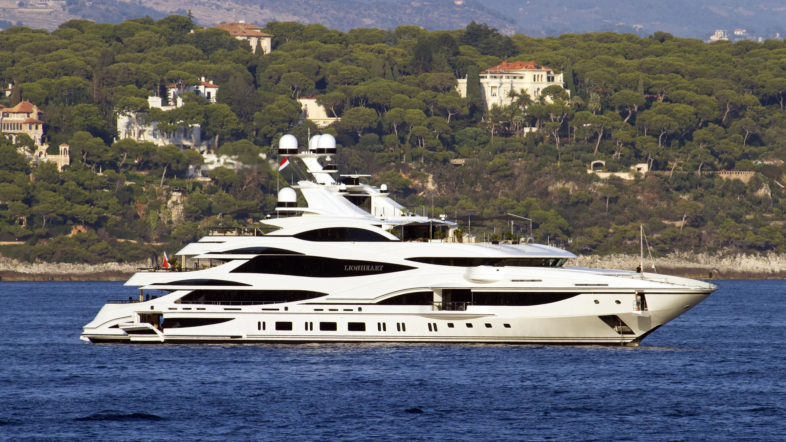 a yacht on the water aboard LIONHEART Yacht for Sale