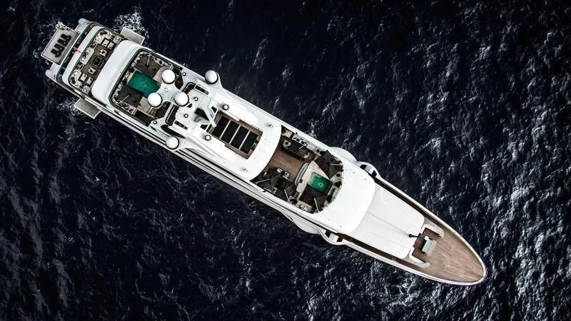 a space shuttle in space aboard LIONHEART Yacht for Sale