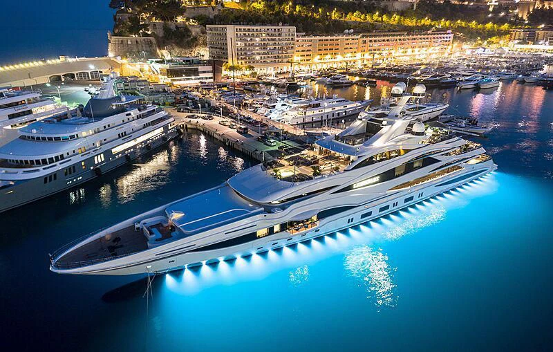 a high angle view of a boat aboard LIONHEART Yacht for Sale