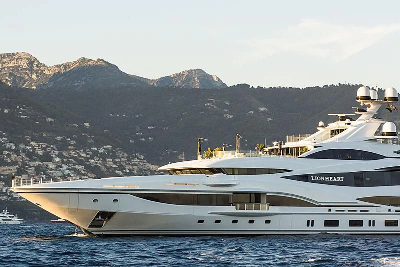 a yacht in the water aboard LIONHEART Yacht for Sale