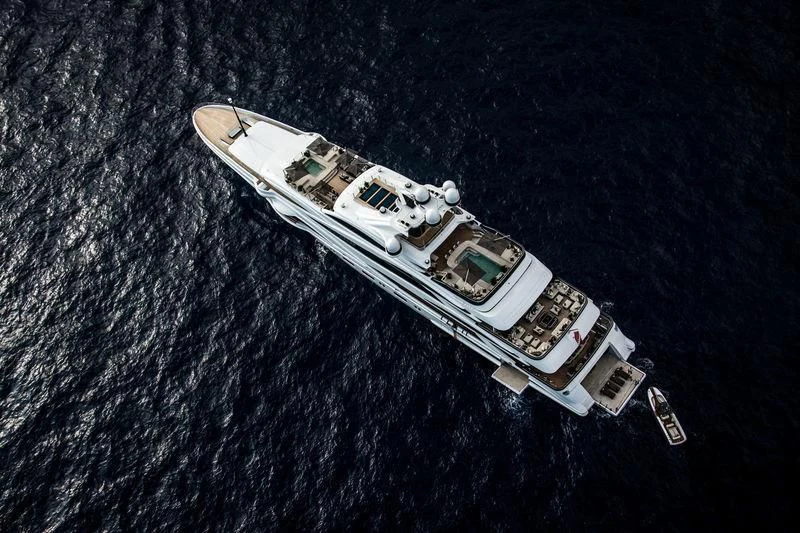 a space ship in space aboard LIONHEART Yacht for Sale