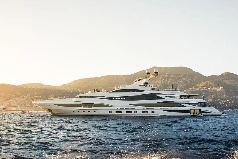 a yacht on the water aboard LIONHEART Yacht for Sale