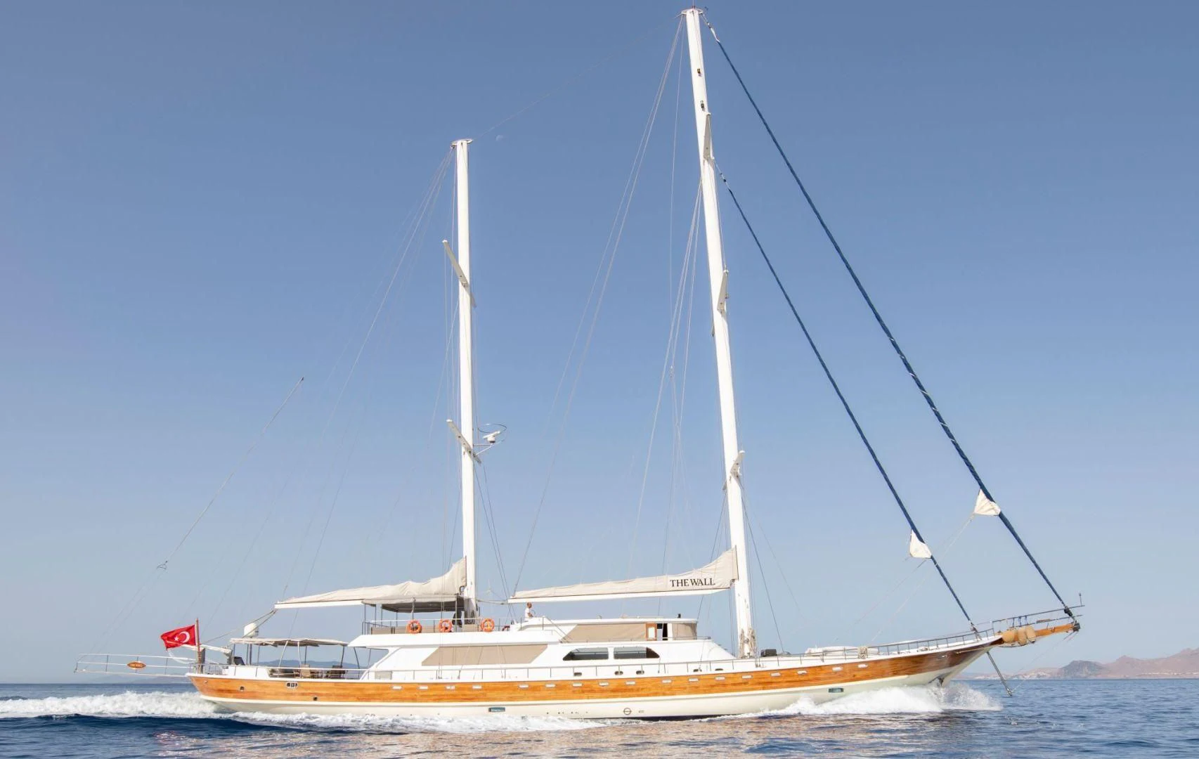 a sailboat on the water aboard THE WALL Yacht for Sale