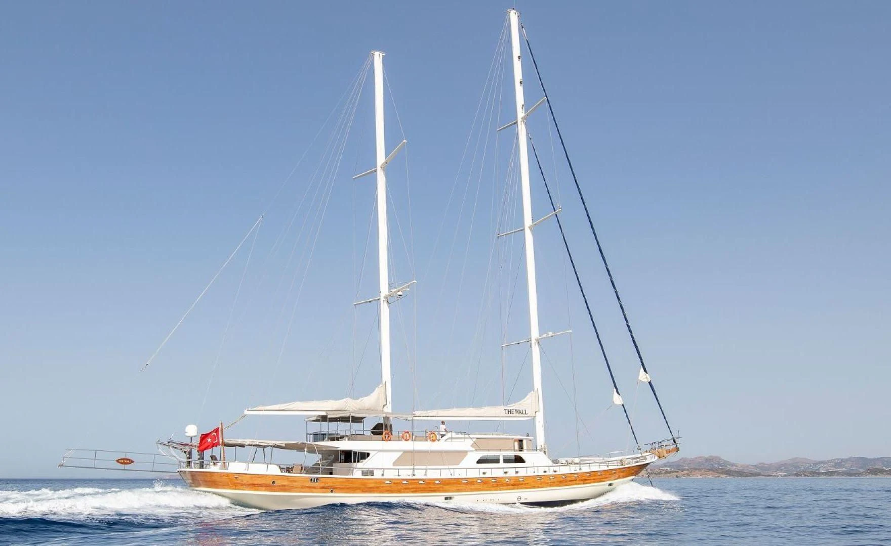 a sailboat on the water aboard THE WALL Yacht for Sale