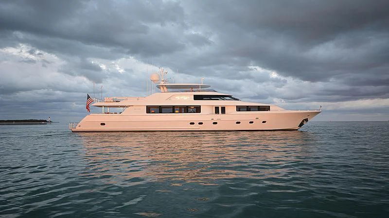 a boat in the water aboard LADY GRAY Yacht for Sale