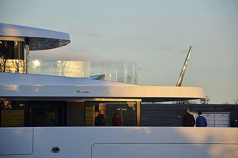 a group of people on a bus aboard JC Yacht for Sale