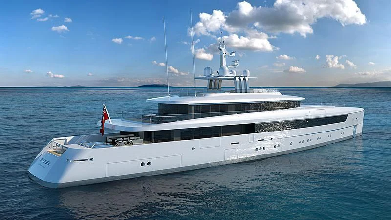 a white yacht in the water aboard JC Yacht for Sale