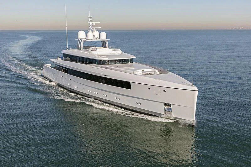 a large white ship in the water aboard JC Yacht for Sale