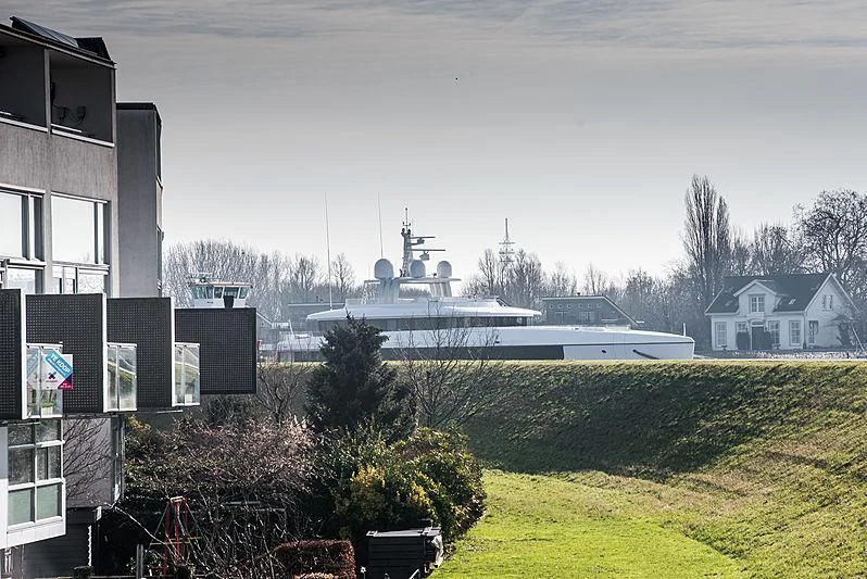 a large ship in a harbor aboard JC Yacht for Sale