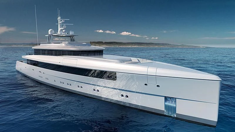 a white yacht in the water aboard JC Yacht for Sale