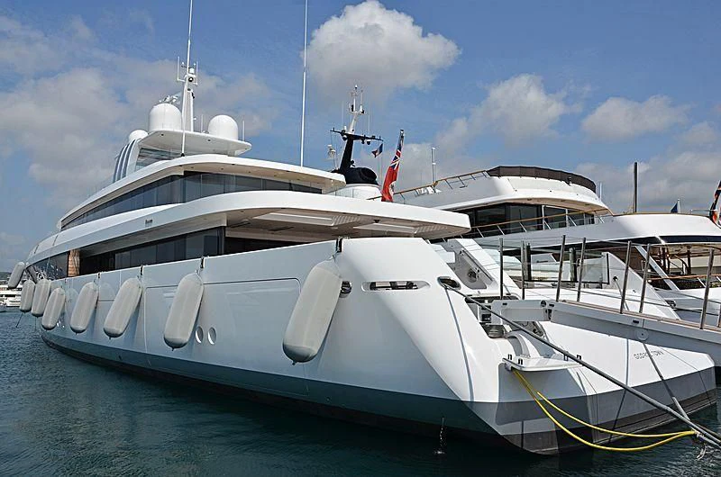 a white boat in the water aboard JC Yacht for Sale
