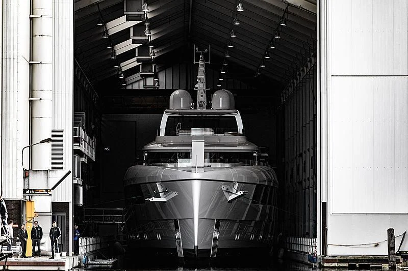 a car in a building aboard JC Yacht for Sale