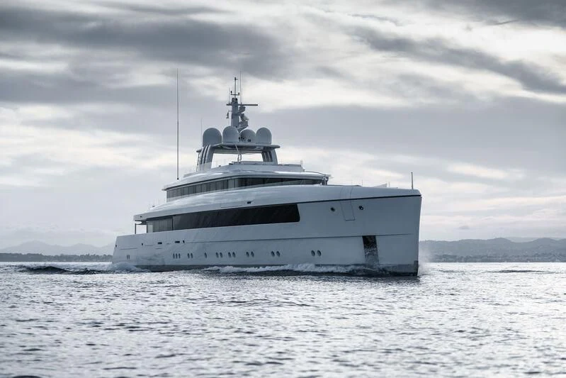 a white boat in the water aboard JC Yacht for Sale