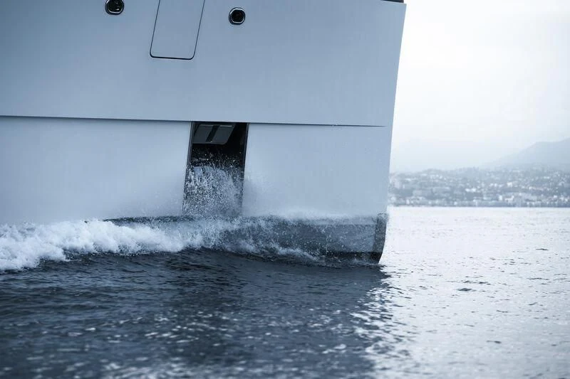 a large white boat in the water aboard JC Yacht for Sale