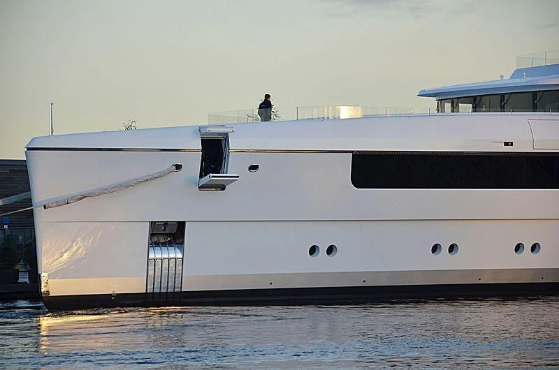 a large white yacht aboard JC Yacht for Sale