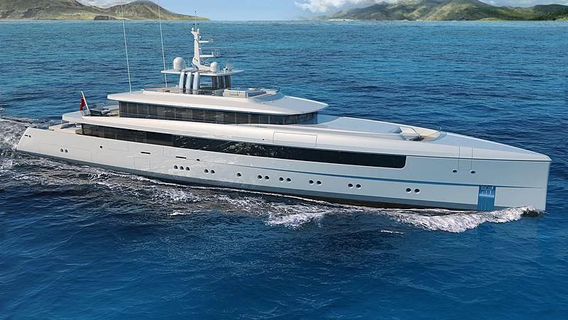 a white yacht on the water aboard JC Yacht for Sale