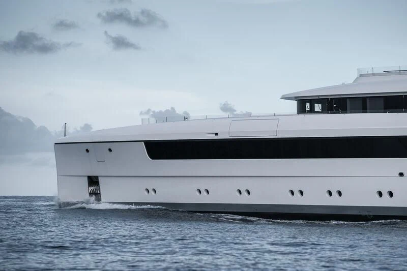 a white yacht in the water aboard JC Yacht for Sale