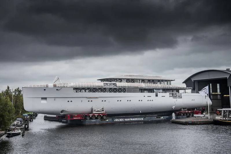 a cruise ship docked aboard JC Yacht for Sale