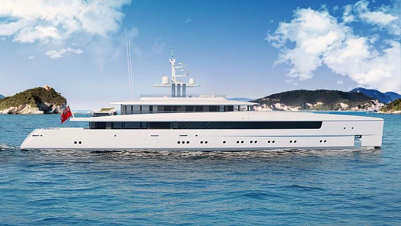 a large white boat in the water aboard JC Yacht for Sale