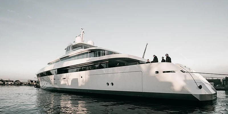 a large white yacht aboard JC Yacht for Sale
