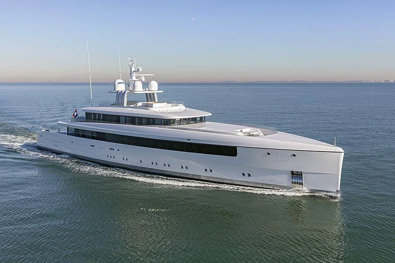 a large white ship in the water aboard JC Yacht for Sale