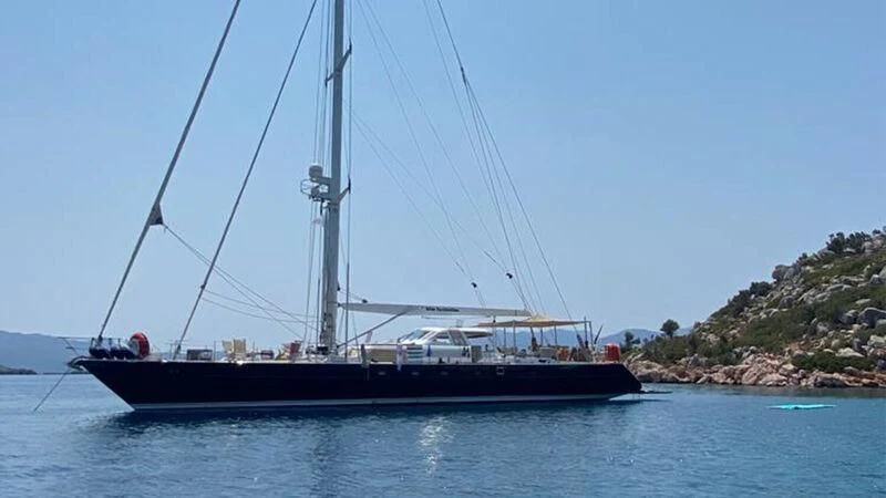 a boat on the water aboard BLUE FASCINATION Yacht for Sale