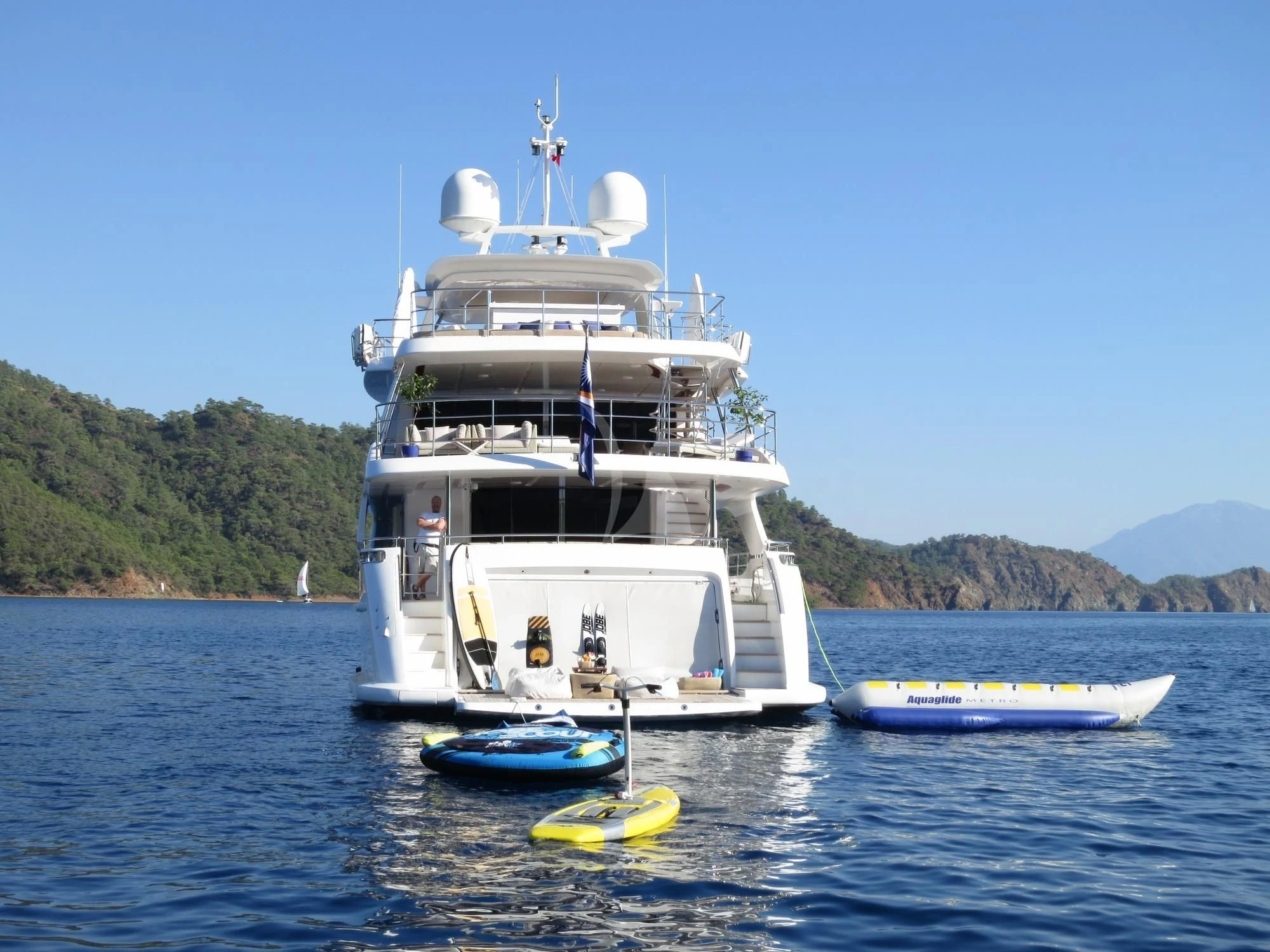 a boat on the water aboard ORYX Yacht for Sale