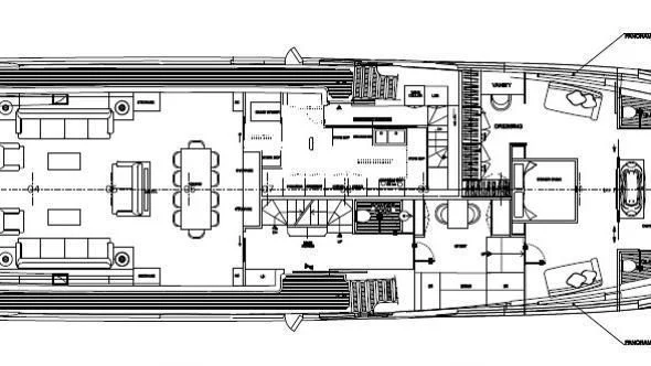 diagram, engineering drawing aboard ORYX Yacht for Sale