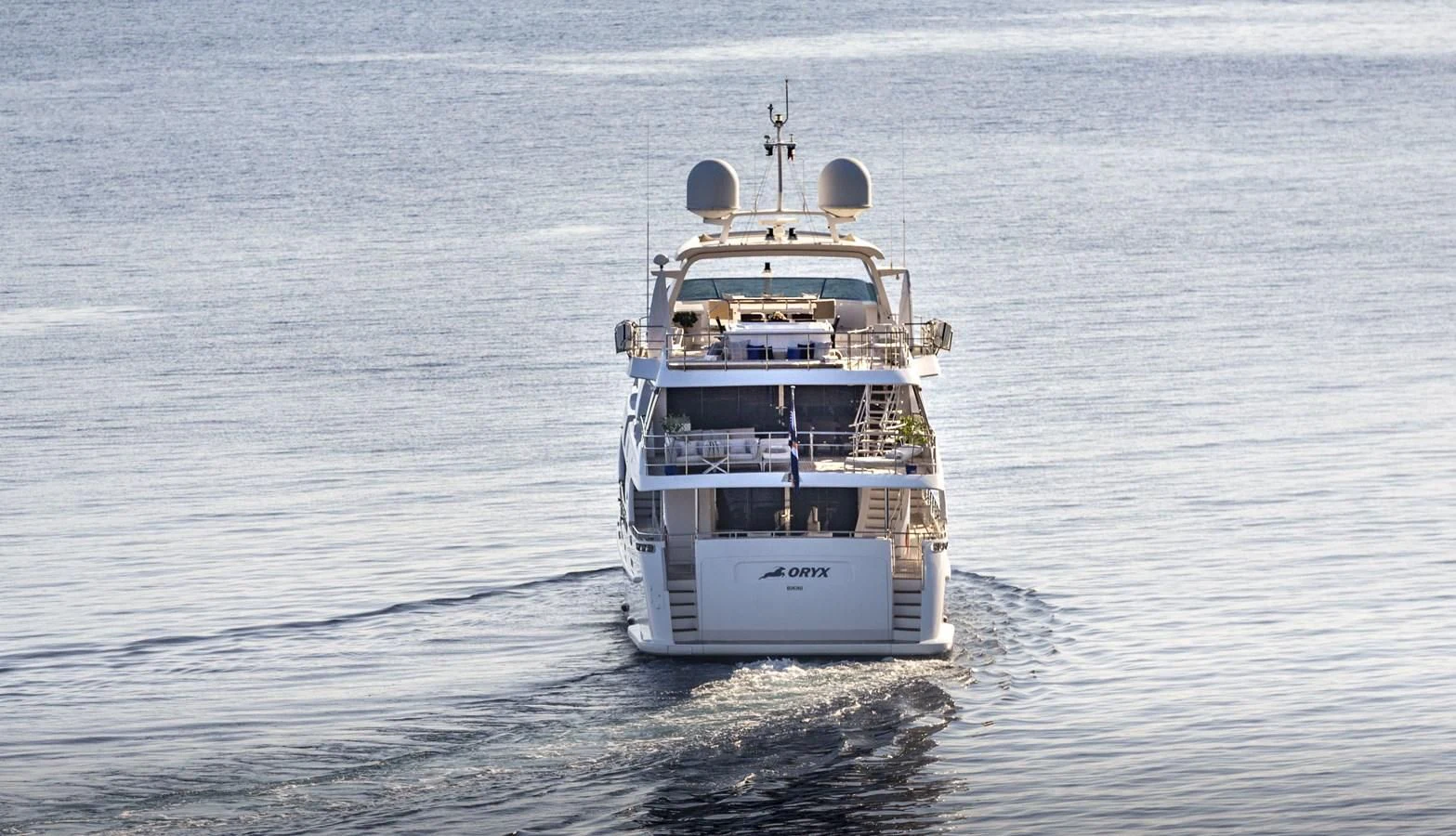 a boat in the water aboard ORYX Yacht for Sale