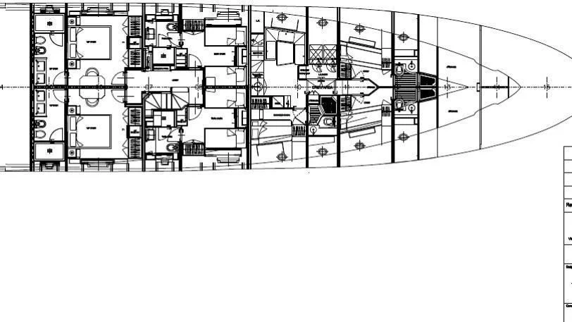 diagram, engineering drawing aboard ORYX Yacht for Sale