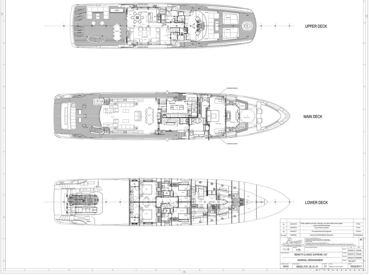 diagram, engineering drawing aboard ORYX Yacht for Sale