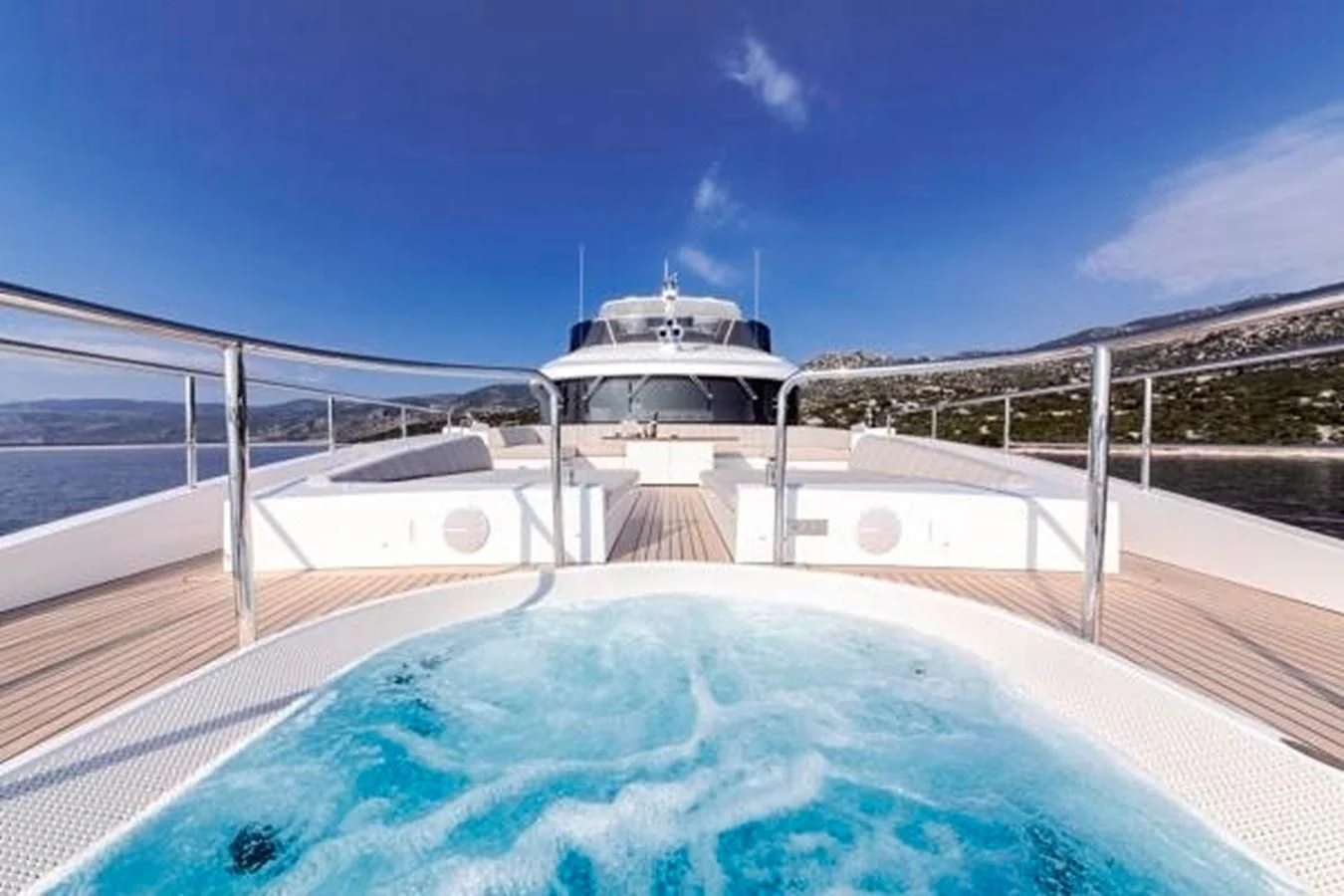 a large cruise ship in a pool aboard ORYX Yacht for Sale