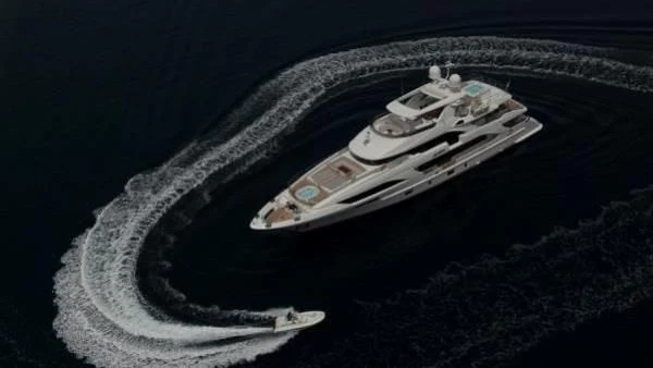 a computer generated image of a spaceship aboard ORYX Yacht for Sale