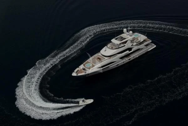 a satellite in space aboard ORYX Yacht for Sale