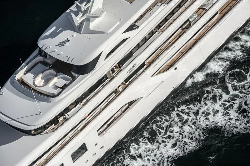 a plane in the snow aboard AQUARIUS Yacht for Sale