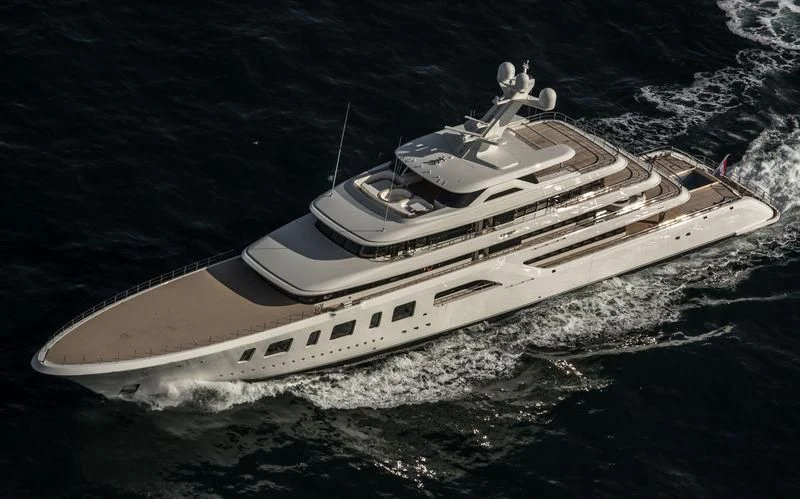 a boat on the water aboard AQUARIUS Yacht for Sale