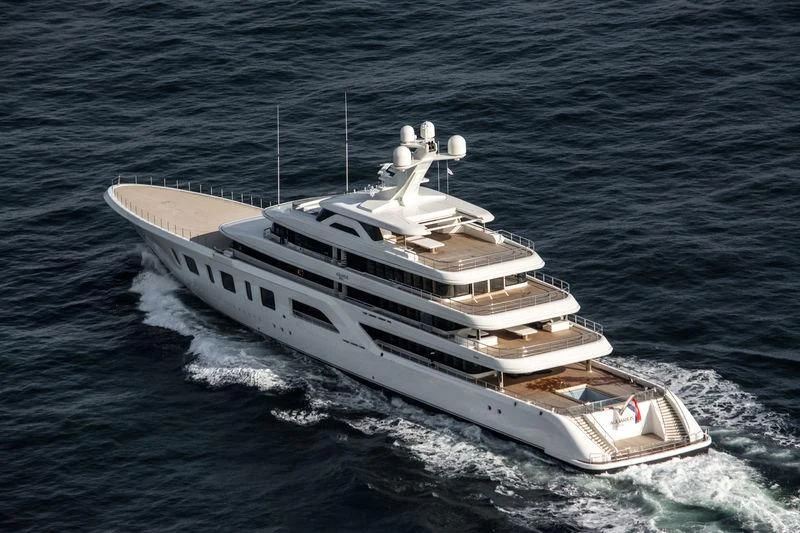 a boat on the water aboard AQUARIUS Yacht for Sale