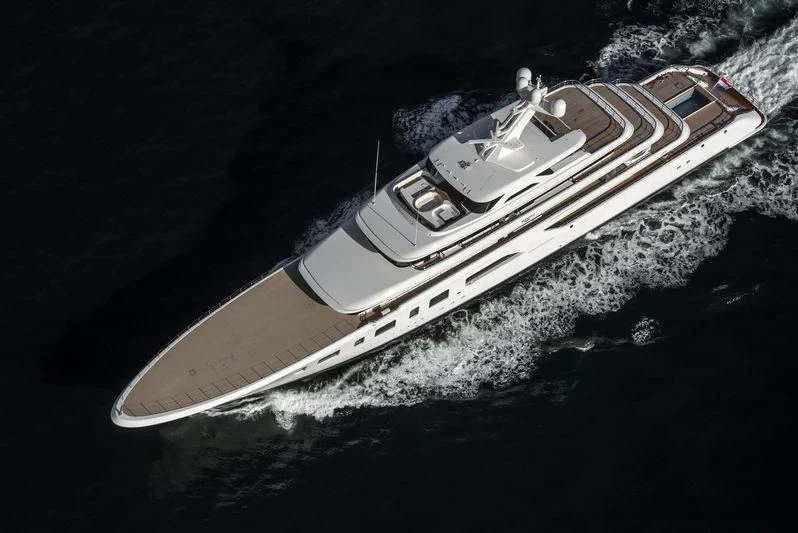 a space ship in the water aboard AQUARIUS Yacht for Sale