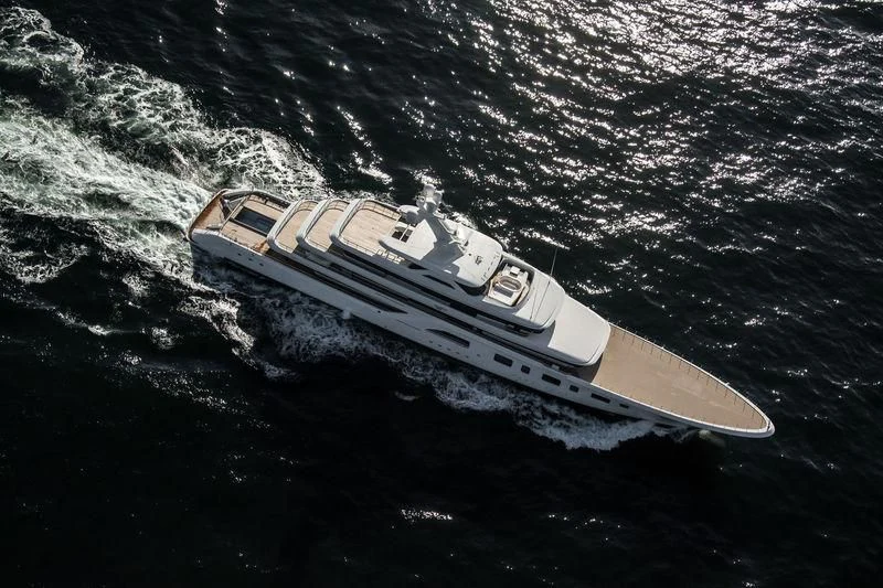 a space ship in the water aboard AQUARIUS Yacht for Sale