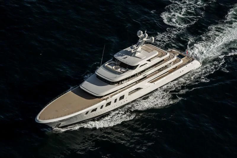 a boat on the water aboard AQUARIUS Yacht for Sale