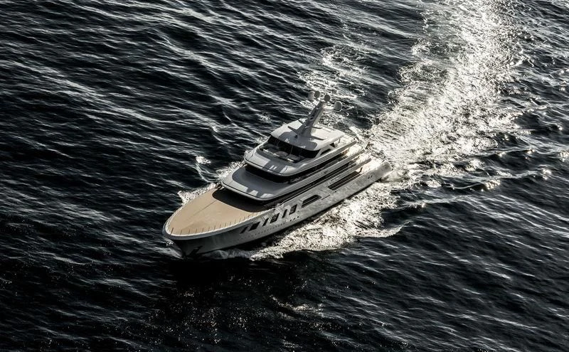 a boat on the water aboard AQUARIUS Yacht for Sale
