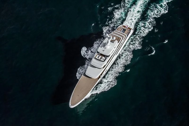 a rocket in the water aboard AQUARIUS Yacht for Sale