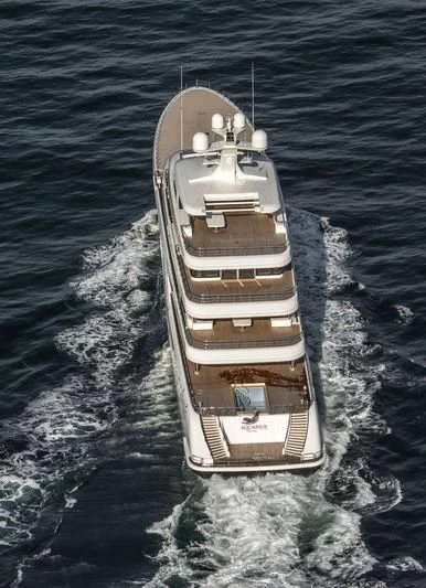a ship on the water aboard AQUARIUS Yacht for Sale