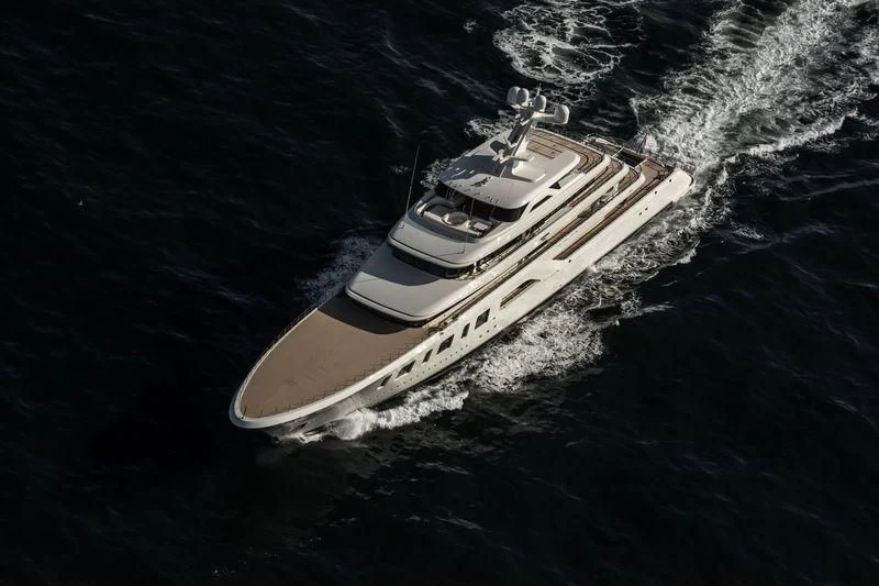 a boat on the water aboard AQUARIUS Yacht for Sale