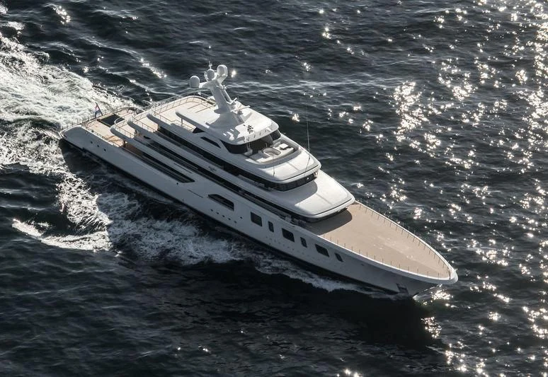 a boat on the water aboard AQUARIUS Yacht for Sale