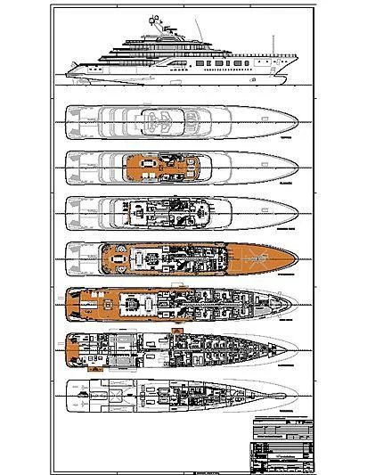 diagram aboard AQUARIUS Yacht for Sale