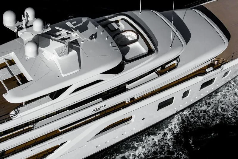 a close-up of a space ship aboard AQUARIUS Yacht for Sale