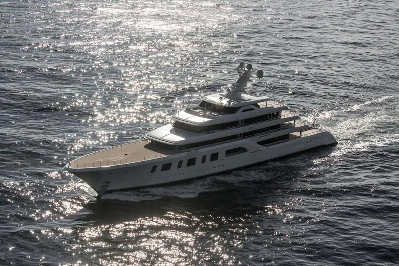 a boat in the water aboard AQUARIUS Yacht for Sale