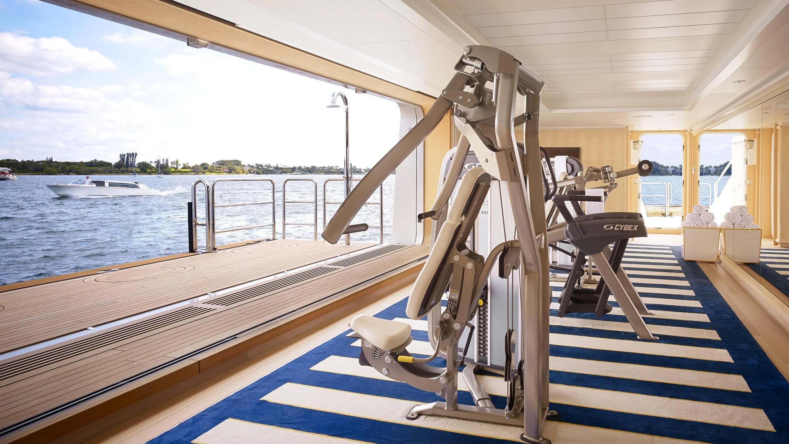 a boat on the water aboard AQUARIUS Yacht for Sale